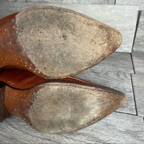 Cuadra Ostrich Leather Cowboy Western Boots Mens Brown Sz 9 Mex 28. - Picture 9 of 14